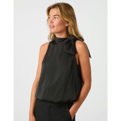 Veda drapy satin top Neo Noir, black