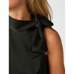 Veda drapy satin top Neo Noir, black