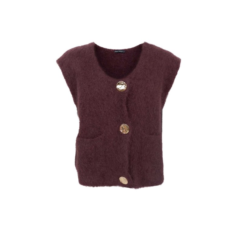 Bcbjoerk knitted button vest Black Colour, coffee