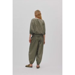 Iridi poplin gathered pants Rabens Saloner, asphalt