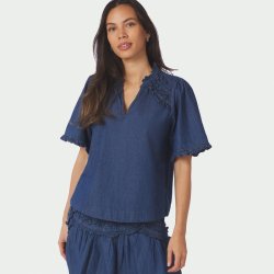 Wendia denim blouse Neo Noir, blue