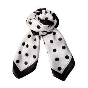 Dani mini scarf Black Colour, white dot