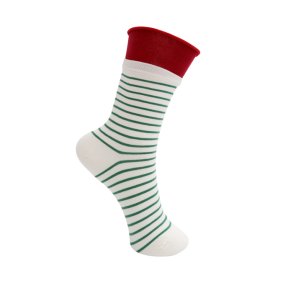 Wilhelmine sock Black Colour, green stripe