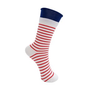 Wilhelmine sock Black Colour, red stripe