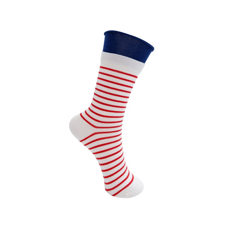 Wilhelmine sock Black Colour, red stripe