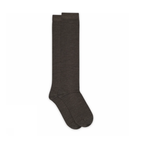 Wool/cotton knee socks MP Denmark, dark brown