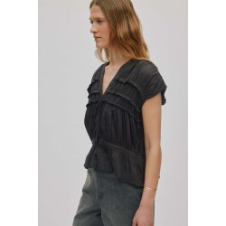 Elenor voile frill top Rabens Saloner, liquorice