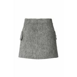 Olympia fuzzy skirt Rabens Saloner, grey melange