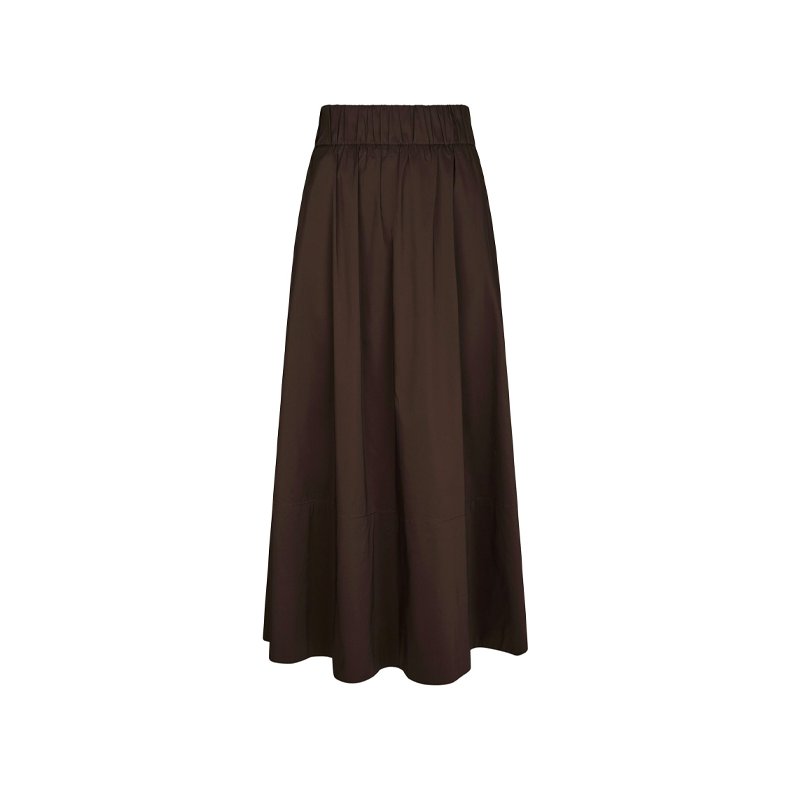 Yara poplinn skirt neo noir, Chocolate brown