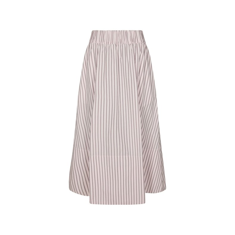 Yara long double stripe skirt Neo Noir, rose 
