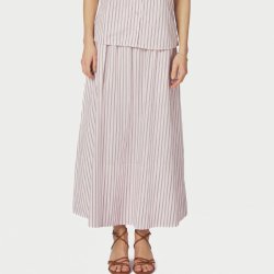 Yara long double stripe skirt Neo Noir, rose 