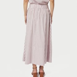 Yara long double stripe skirt Neo Noir, rose 