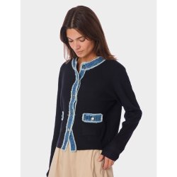 Zelma knit denim cardigan Neo Noir, navy