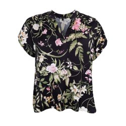 Bczennia blouse black colour, black flower