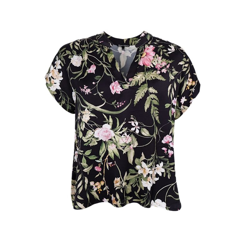 Bczennia blouse black colour, black flower