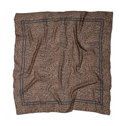 Zoey silk scarf Sneaky Fox, pecan pie