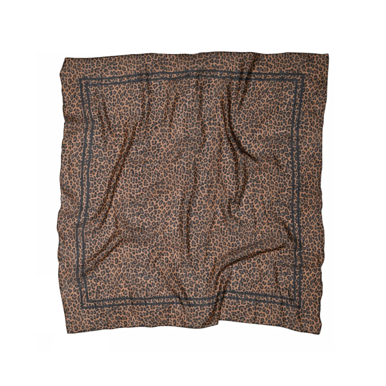 Zoey silk scarf Sneaky Fox, pecan pie