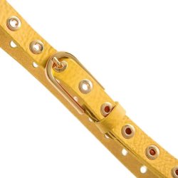 DEPECHE Narrow belt studs, yellow
