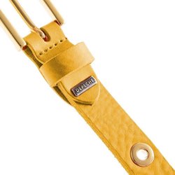 DEPECHE Narrow belt studs, yellow