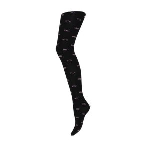 Micro logo tights 50 den Hype the Detail, black w. purple