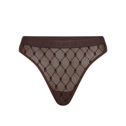 Mesh string panties Hype the Detail, brown