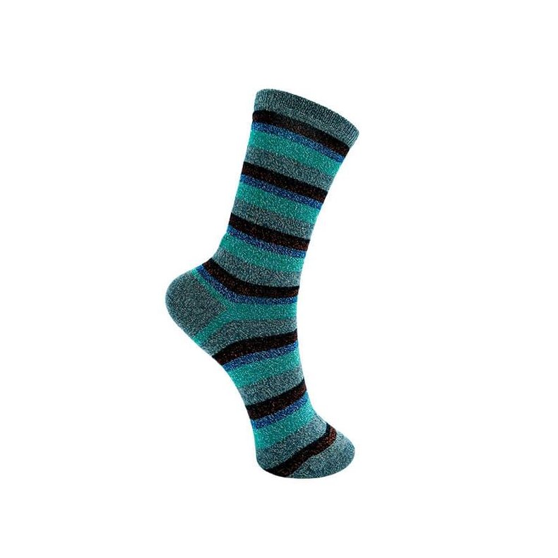Brandi striped sock Black Colour, grey stripe