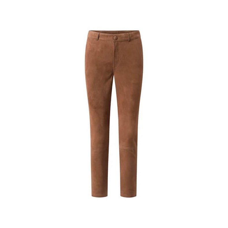 Chino suede stretch pant Depeche, chocolate