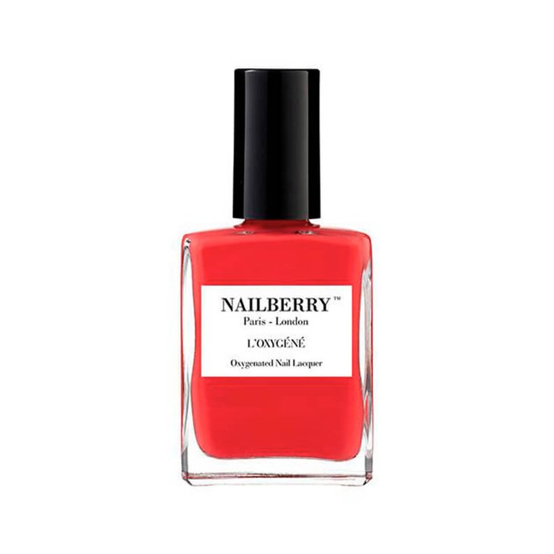 Pop my Berry nailpolish fra Nailberry LOxygn, bright orange nearly red