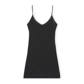 Rayon underwear long top GANNI, black 