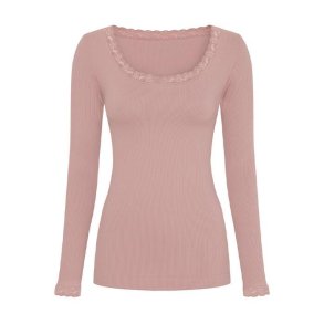 Frida rib top long sleeve Tim & Simonsen, rosa antico