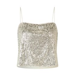 Jovana top Baum und Pferdgarten, silver sequin
