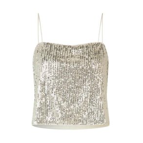 Jovana top Baum und Pferdgarten, silver sequin