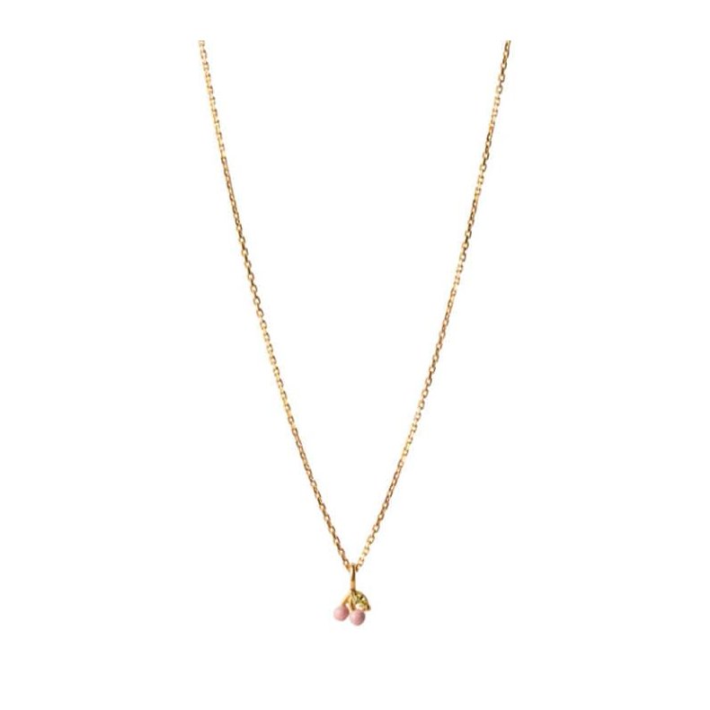 Cherry Necklace Enamel, light pink