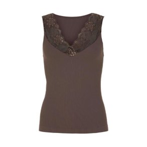 Belen v-lace top Tim & Simonsen, coffee