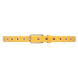 DEPECHE Narrow belt studs, yellow