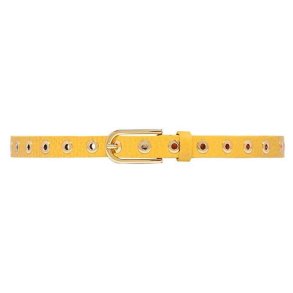 DEPECHE Narrow belt studs, yellow