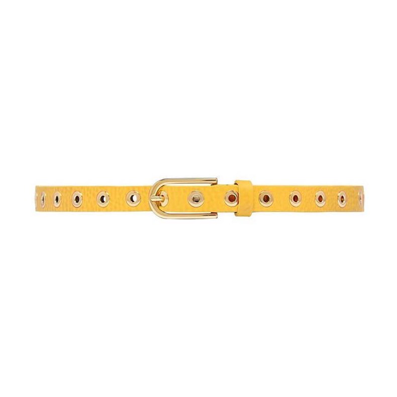 DEPECHE Narrow belt studs, yellow
